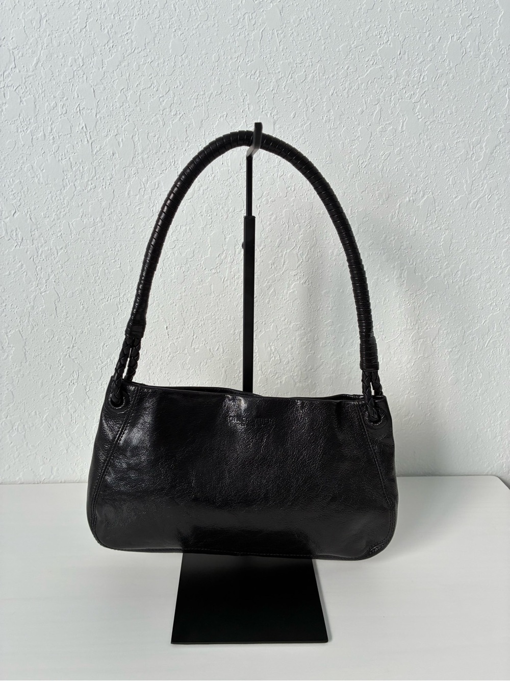 Bottega Veneta Black Braided-Handle Shoulder Bag